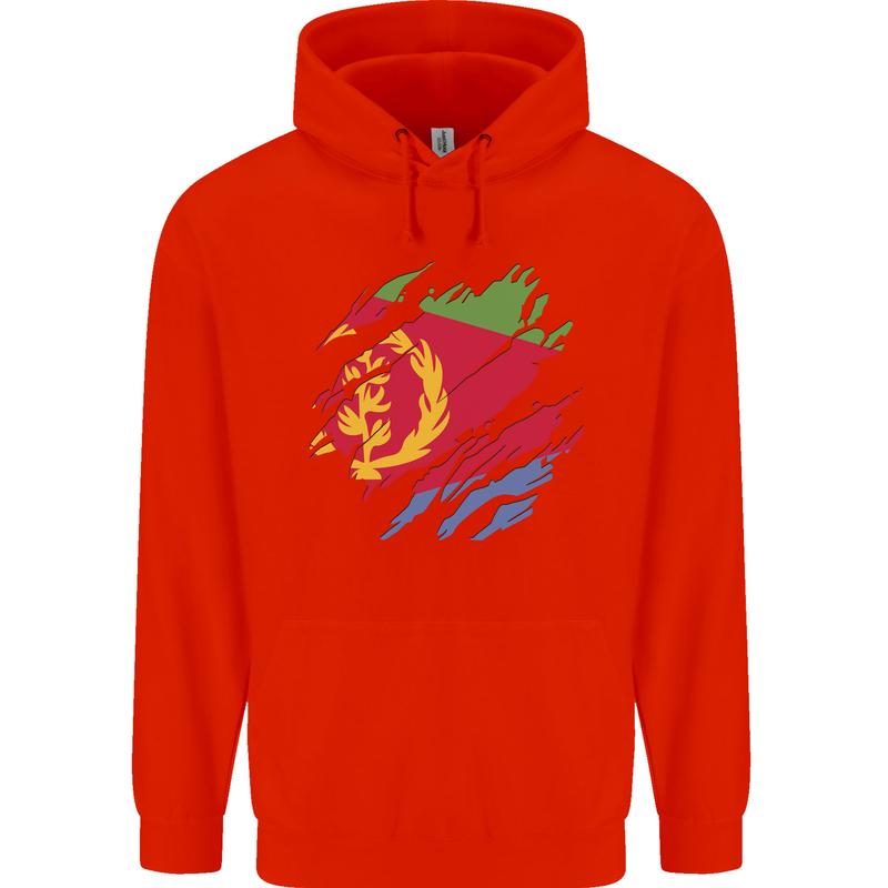 Torn Eritrean Flag Eritrea Flag Day Football Mens 80% Cotton Hoodie Bright Red