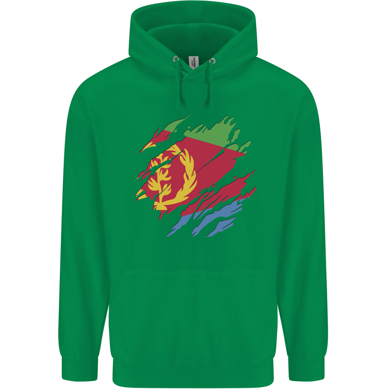 Torn Eritrean Flag Eritrea Flag Day Football Mens 80% Cotton Hoodie Irish Green