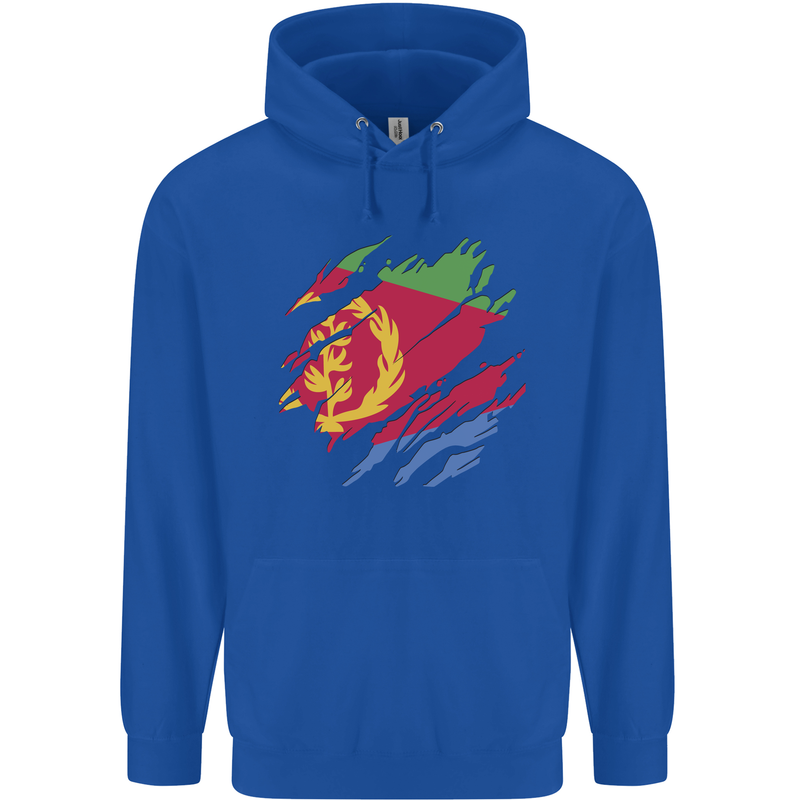 Torn Eritrean Flag Eritrea Flag Day Football Mens 80% Cotton Hoodie Royal Blue