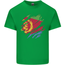 Torn Eritrean Flag Eritrea Flag Day Football Mens Cotton T-Shirt Tee Top Irish Green