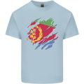 Torn Eritrean Flag Eritrea Flag Day Football Mens Cotton T-Shirt Tee Top Light Blue