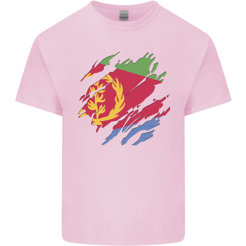 Torn Eritrean Flag Eritrea Flag Day Football Mens Cotton T-Shirt Tee Top Light Pink