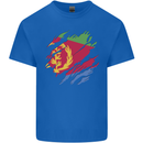 Torn Eritrean Flag Eritrea Flag Day Football Mens Cotton T-Shirt Tee Top Royal Blue