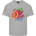 Torn Eritrean Flag Eritrea Flag Day Football Mens Cotton T-Shirt Tee Top Sports Grey