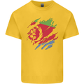 Torn Eritrean Flag Eritrea Flag Day Football Mens Cotton T-Shirt Tee Top Yellow