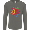 Torn Eritrean Flag Eritrea Flag Day Football Mens Long Sleeve T-Shirt Charcoal