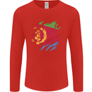 Torn Eritrean Flag Eritrea Flag Day Football Mens Long Sleeve T-Shirt Red