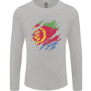 Torn Eritrean Flag Eritrea Flag Day Football Mens Long Sleeve T-Shirt Sports Grey