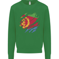 Torn Eritrean Flag Eritrea Flag Day Football Mens Sweatshirt Jumper Irish Green