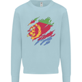 Torn Eritrean Flag Eritrea Flag Day Football Mens Sweatshirt Jumper Light Blue
