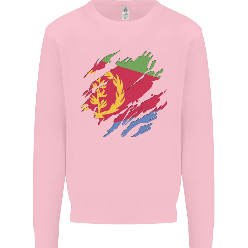 Torn Eritrean Flag Eritrea Flag Day Football Mens Sweatshirt Jumper Light Pink