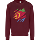 Torn Eritrean Flag Eritrea Flag Day Football Mens Sweatshirt Jumper Maroon