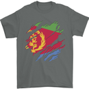 Torn Eritrean Flag Eritrea Flag Day Football Mens T-Shirt 100% Cotton Charcoal