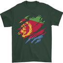 Torn Eritrean Flag Eritrea Flag Day Football Mens T-Shirt 100% Cotton Forest Green