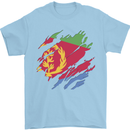Torn Eritrean Flag Eritrea Flag Day Football Mens T-Shirt 100% Cotton Light Blue