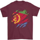Torn Eritrean Flag Eritrea Flag Day Football Mens T-Shirt 100% Cotton Maroon