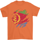 Torn Eritrean Flag Eritrea Flag Day Football Mens T-Shirt 100% Cotton Orange