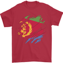 Torn Eritrean Flag Eritrea Flag Day Football Mens T-Shirt 100% Cotton Red