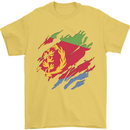 Torn Eritrean Flag Eritrea Flag Day Football Mens T-Shirt 100% Cotton Yellow