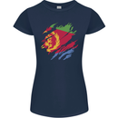 Torn Eritrean Flag Eritrea Flag Day Football Womens Petite Cut T-Shirt Navy Blue