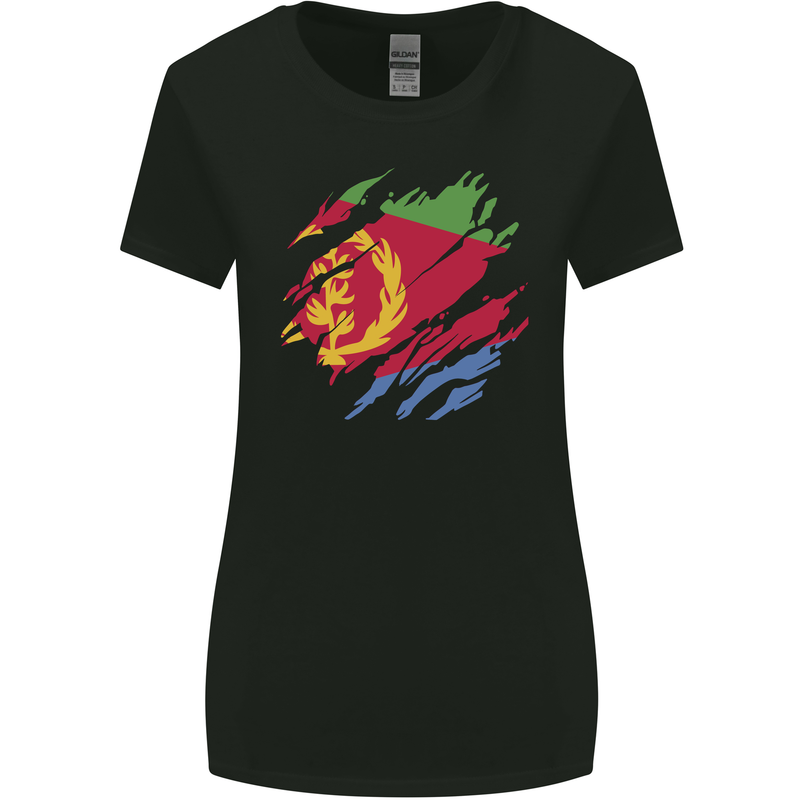 Torn Eritrean Flag Eritrea Flag Day Football Womens Wider Cut T-Shirt Black