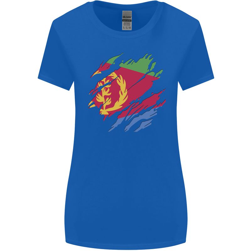 Torn Eritrean Flag Eritrea Flag Day Football Womens Wider Cut T-Shirt Royal Blue