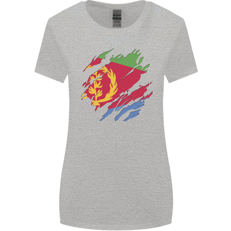 Torn Eritrean Flag Eritrea Flag Day Football Womens Wider Cut T-Shirt Sports Grey