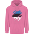 Torn Estonia Flag Estonian Day Football Childrens Kids Hoodie Azalea
