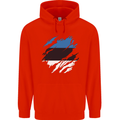 Torn Estonia Flag Estonian Day Football Childrens Kids Hoodie Bright Red