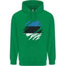 Torn Estonia Flag Estonian Day Football Childrens Kids Hoodie Irish Green
