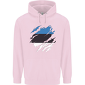 Torn Estonia Flag Estonian Day Football Childrens Kids Hoodie Light Pink