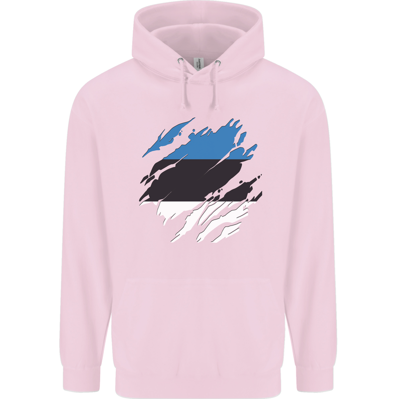 Torn Estonia Flag Estonian Day Football Childrens Kids Hoodie Light Pink
