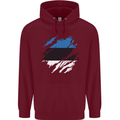 Torn Estonia Flag Estonian Day Football Childrens Kids Hoodie Maroon