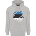 Torn Estonia Flag Estonian Day Football Childrens Kids Hoodie Sports Grey