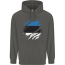 Torn Estonia Flag Estonian Day Football Childrens Kids Hoodie Storm Grey
