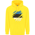 Torn Estonia Flag Estonian Day Football Childrens Kids Hoodie Yellow