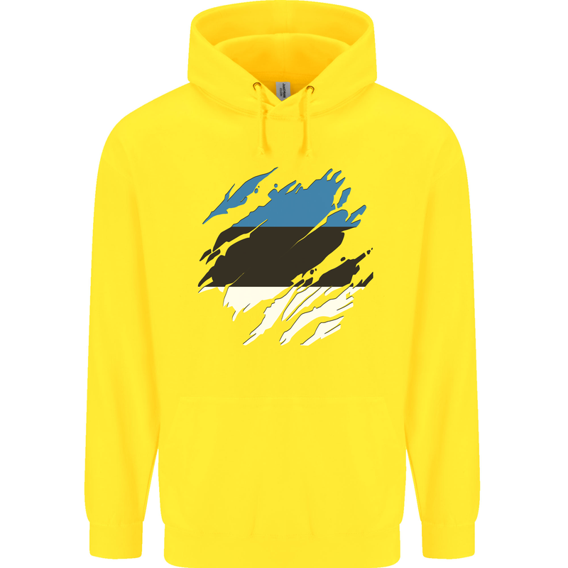 Torn Estonia Flag Estonian Day Football Childrens Kids Hoodie Yellow