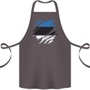 Torn Estonia Flag Estonian Day Football Cotton Apron 100% Organic Dark Grey