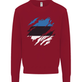 Torn Estonia Flag Estonian Day Football Kids Sweatshirt Jumper Red