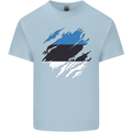 Torn Estonia Flag Estonian Day Football Kids T-Shirt Childrens Light Blue