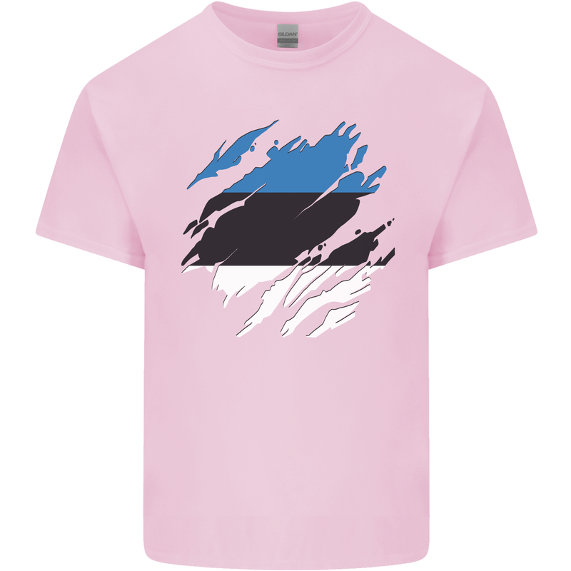 Torn Estonia Flag Estonian Day Football Kids T-Shirt Childrens Light Pink
