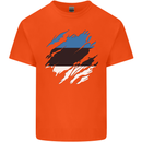 Torn Estonia Flag Estonian Day Football Kids T-Shirt Childrens Orange