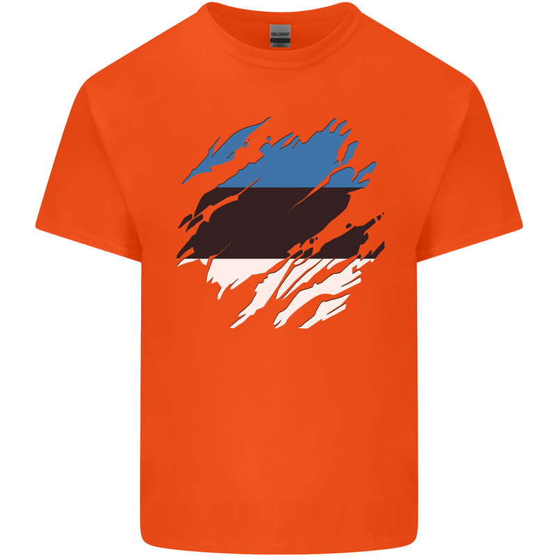 Torn Estonia Flag Estonian Day Football Kids T-Shirt Childrens Orange