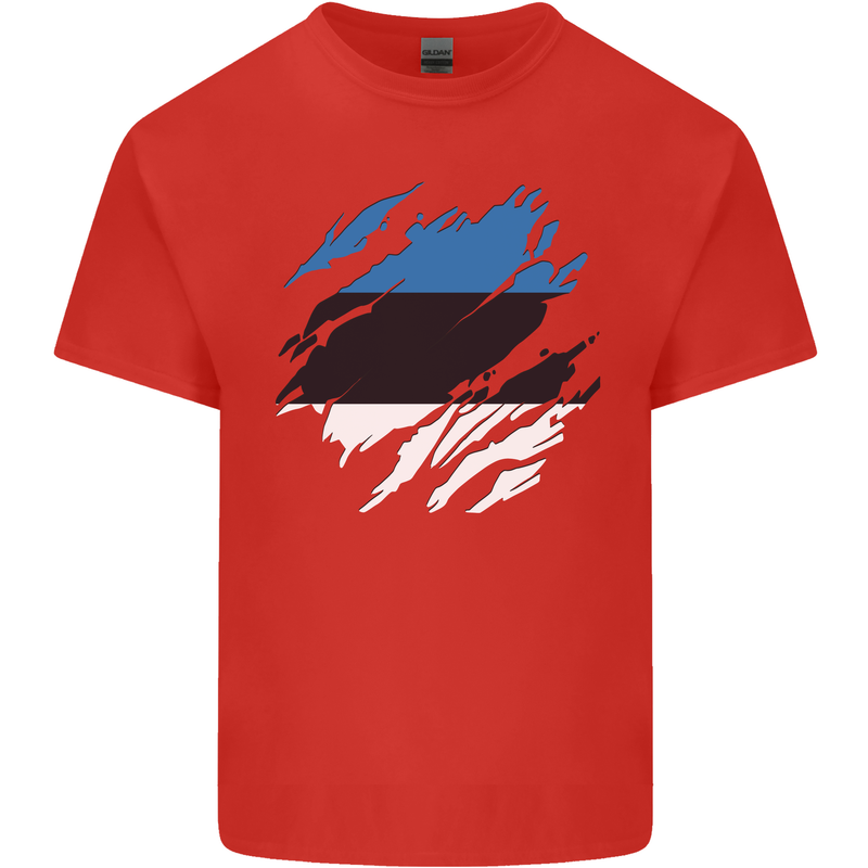 Torn Estonia Flag Estonian Day Football Kids T-Shirt Childrens Red