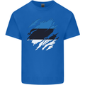Torn Estonia Flag Estonian Day Football Kids T-Shirt Childrens Royal Blue
