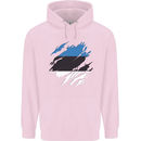 Torn Estonia Flag Estonian Day Football Mens 80% Cotton Hoodie Light Pink