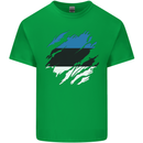 Torn Estonia Flag Estonian Day Football Mens Cotton T-Shirt Tee Top Irish Green