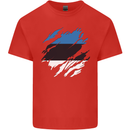 Torn Estonia Flag Estonian Day Football Mens Cotton T-Shirt Tee Top Red