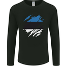 Torn Estonia Flag Estonian Day Football Mens Long Sleeve T-Shirt Black