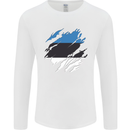 Torn Estonia Flag Estonian Day Football Mens Long Sleeve T-Shirt White